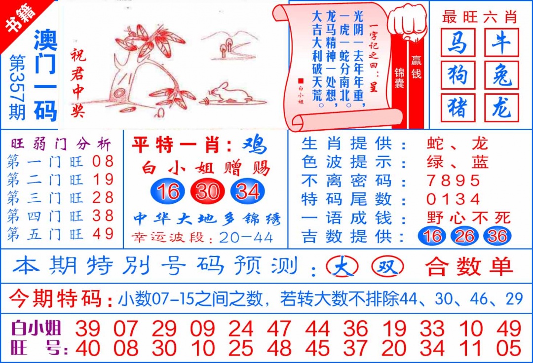 357期澳门飞龙宝典[图]