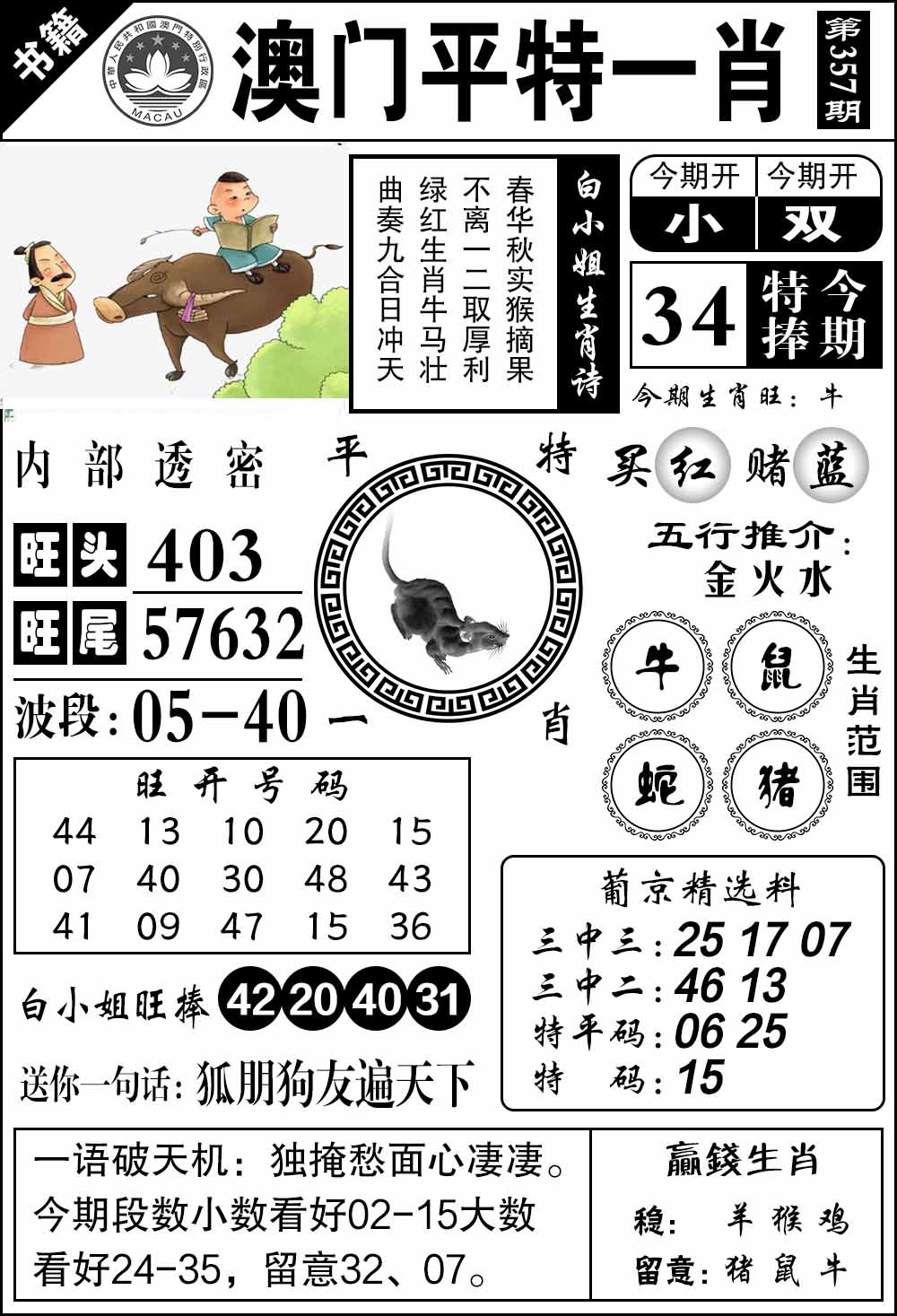 357期澳门内部透密[图]