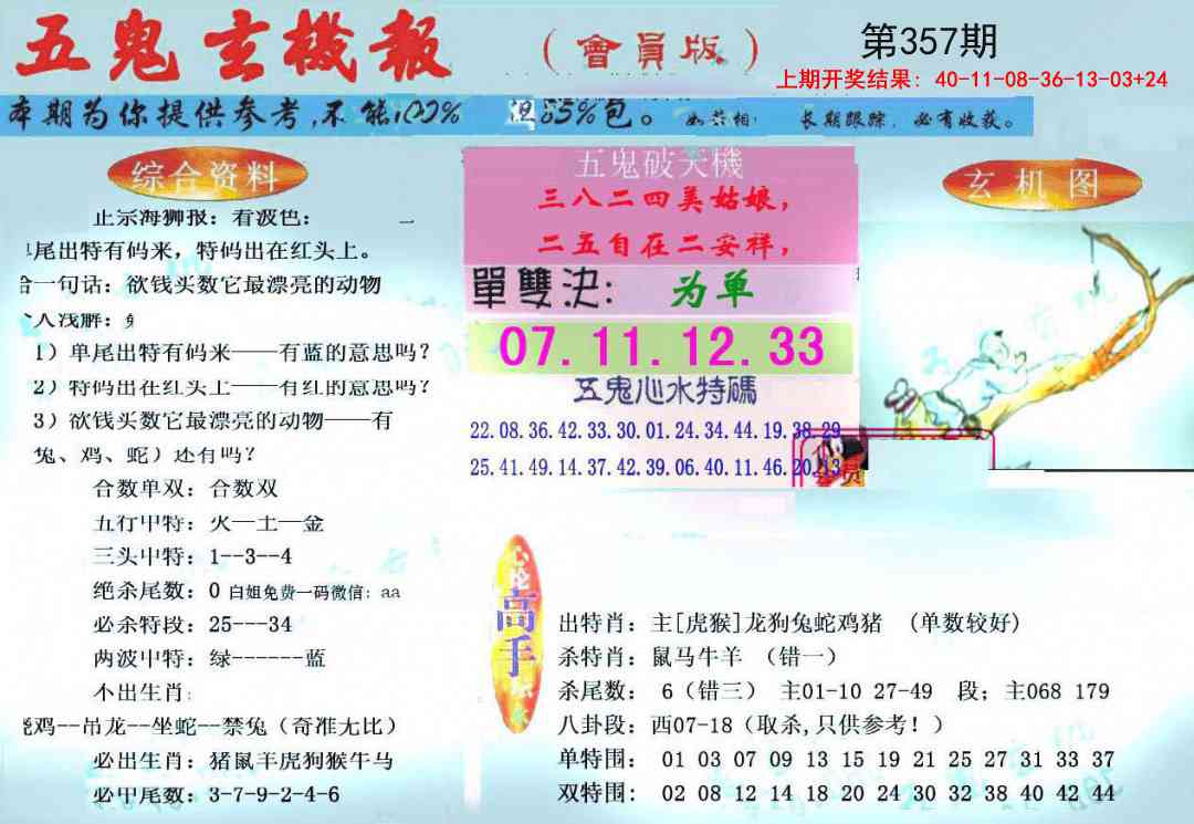 357期新五鬼玄机[图]