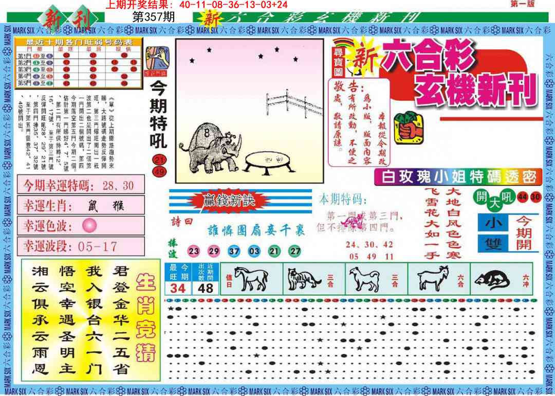357期新六合彩特码新刊A[图]