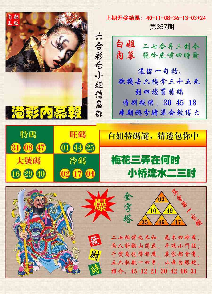 357期港彩内幕报[图]